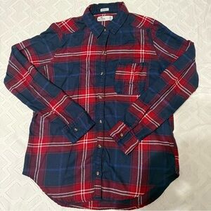 Hollister Women’s Plaid Shirt - Red and Blue